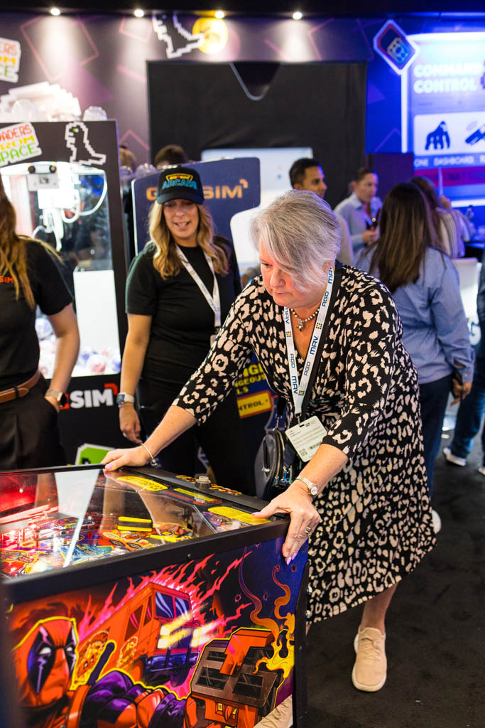 lady playing high score competition