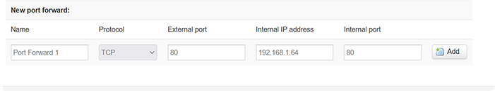 HiK Vision port forward - config 1